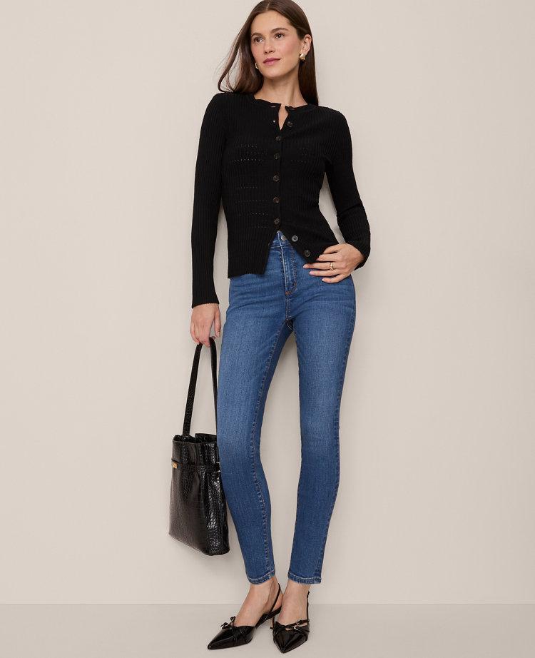 mid rise skinny jeans in classic wash