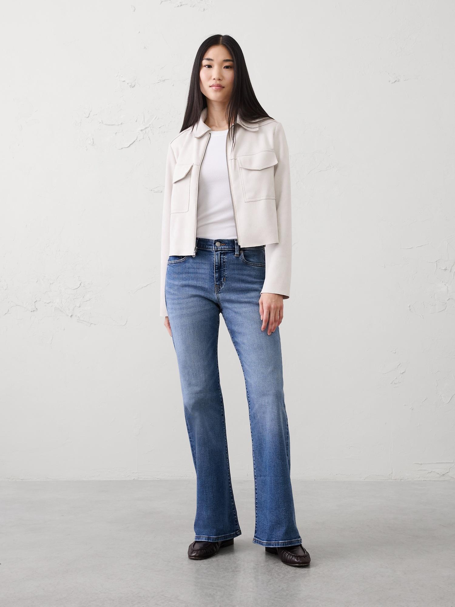 mid-rise slim bootcut jean