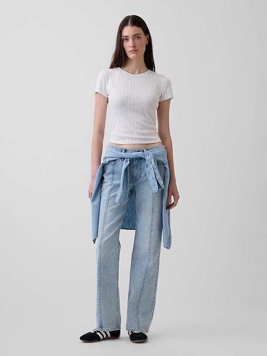 mid rise straight jeans