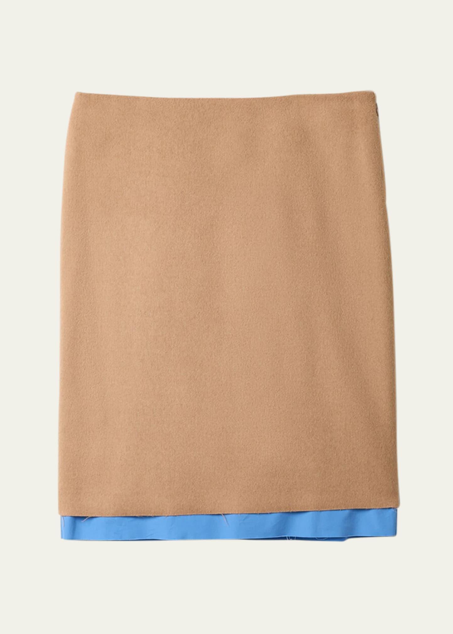 mid-rise straight knee length skirt