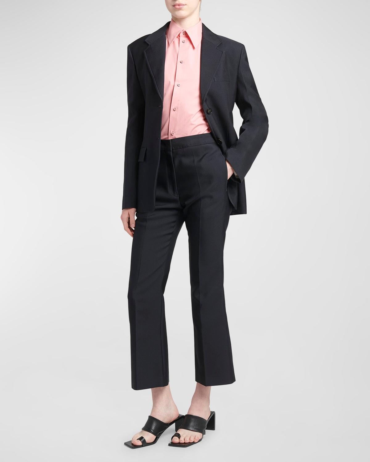mid-rise straight-leg ankle trousers