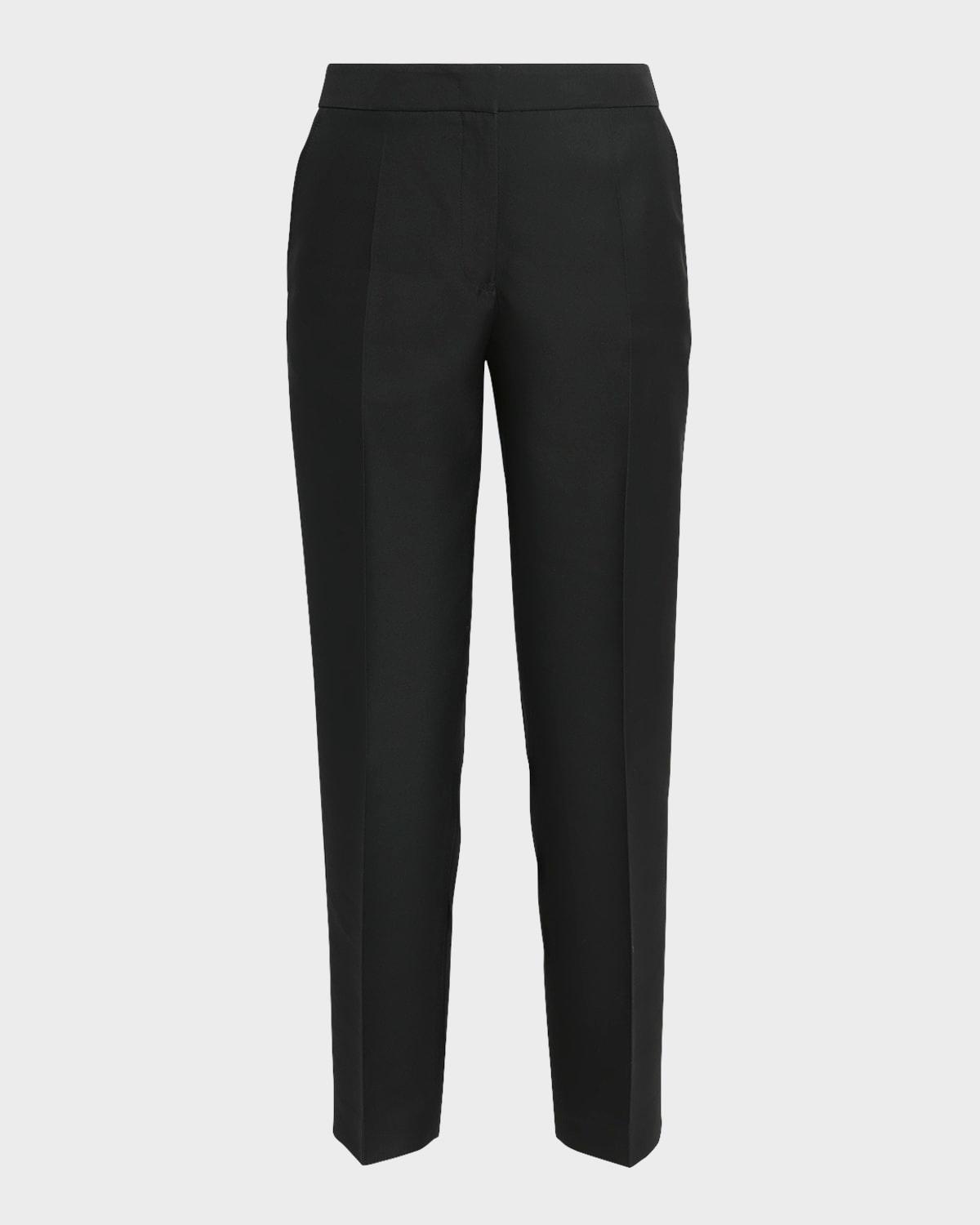 mid-rise straight-leg ankle trousers