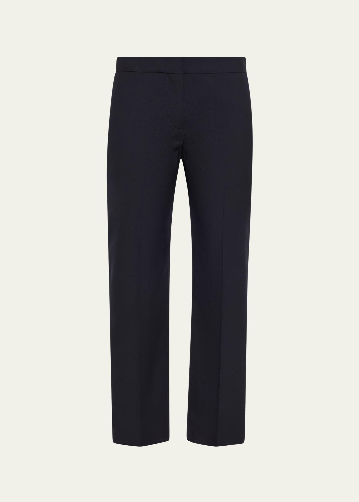 mid-rise straight-leg crop trousers