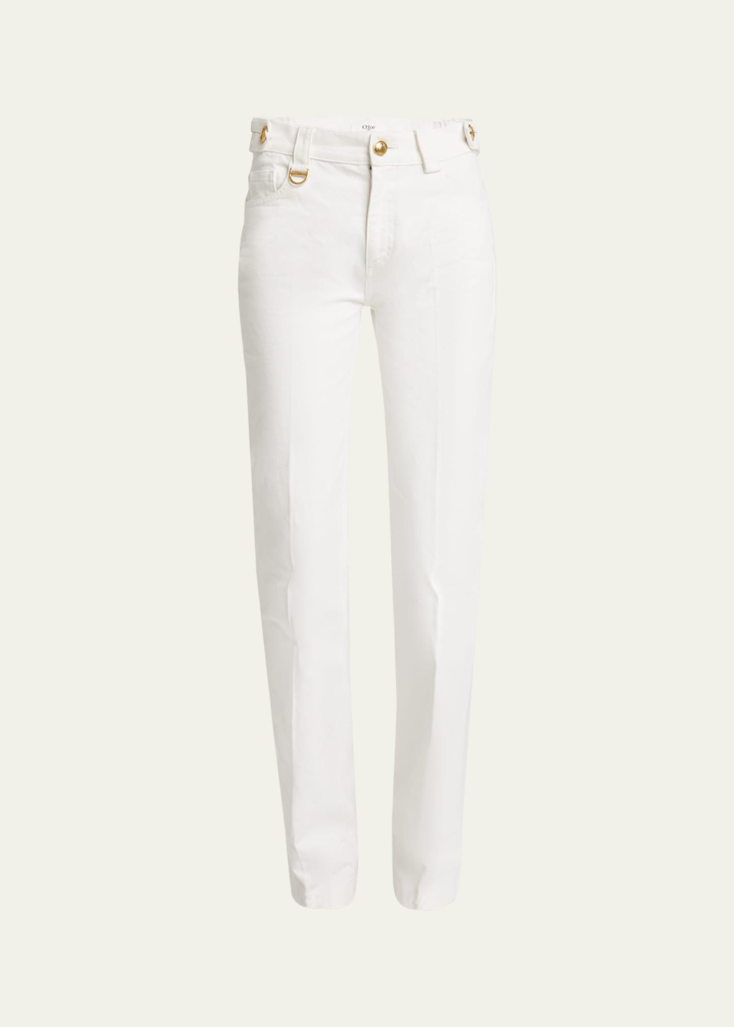 mid-rise straight-leg denim trousers