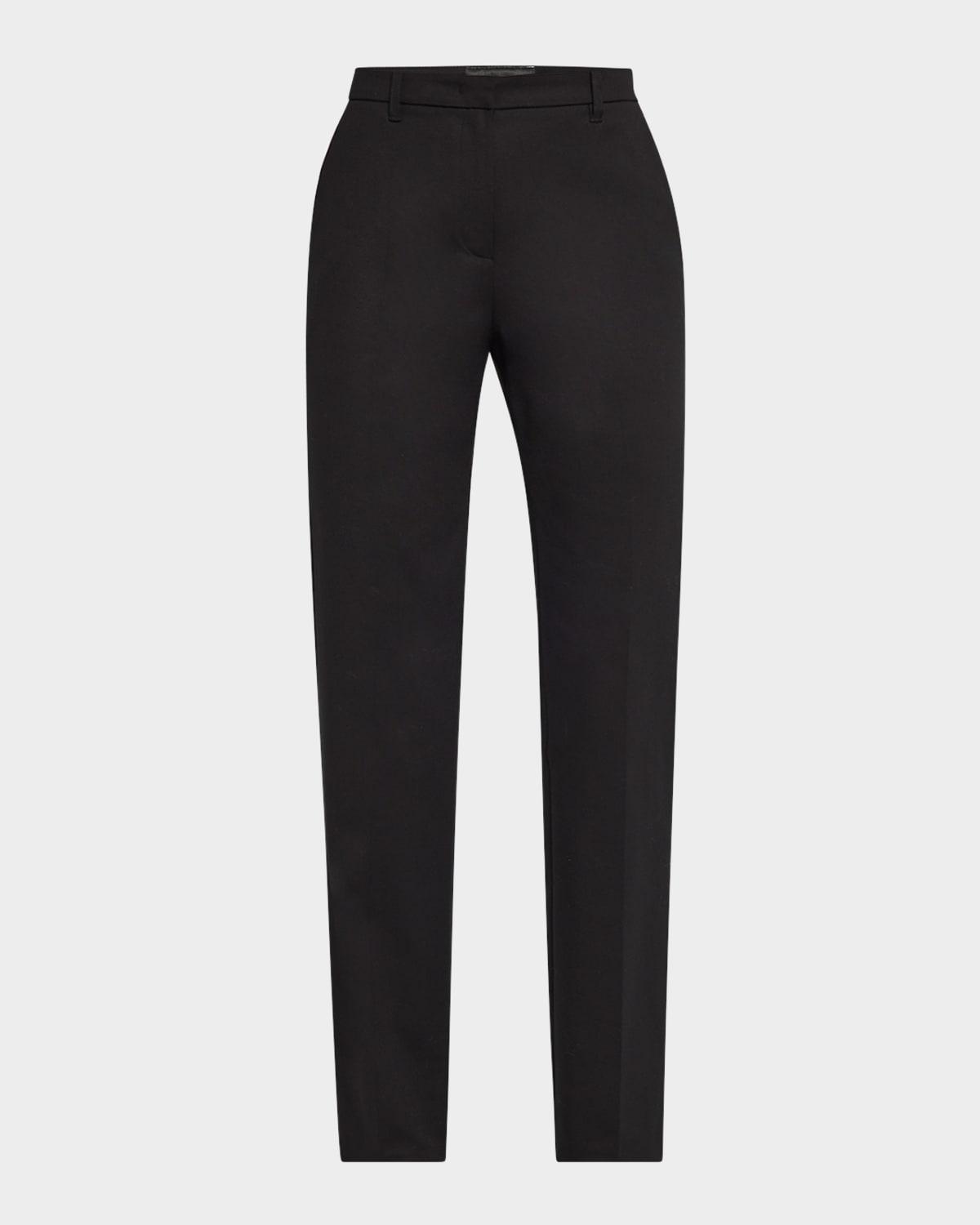 mid-rise straight-leg trousers