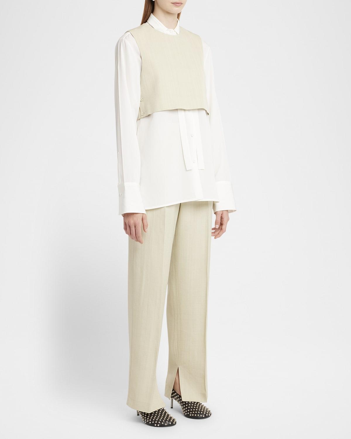 mid-rise straight-leg trousers