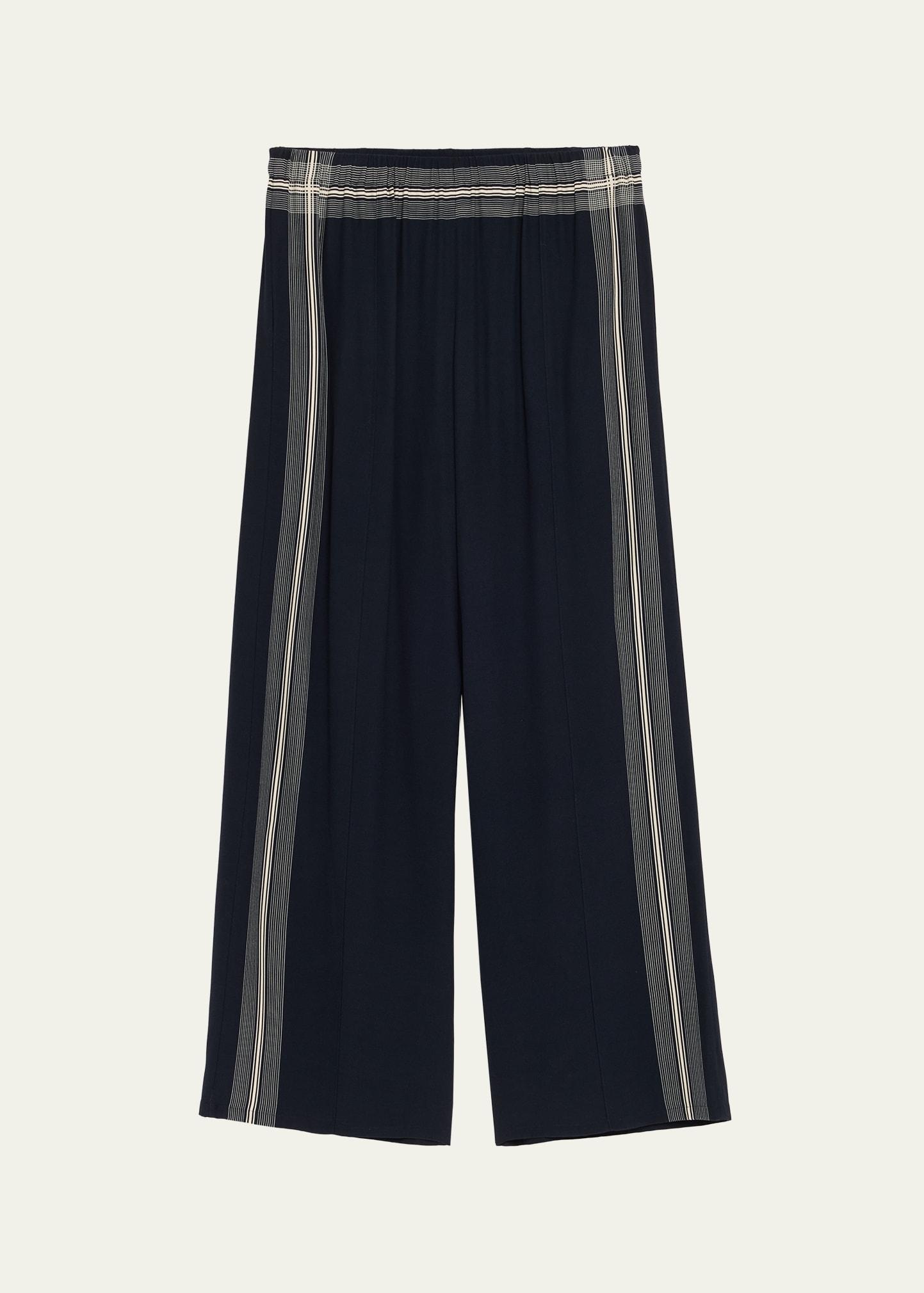 mid-rise stripe pull-on pants
