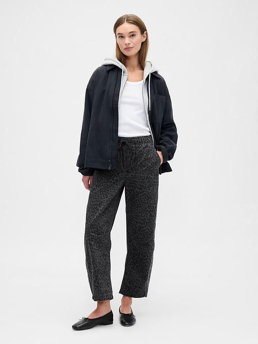 mid rise supersoft pull-on barrel jeans