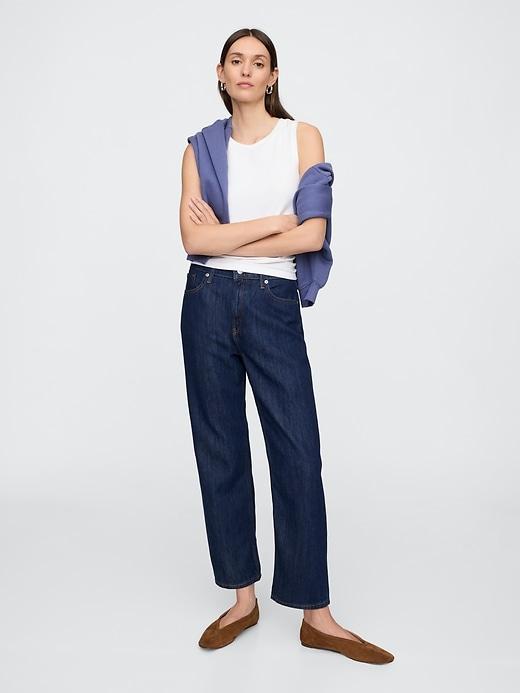 mid rise supersoft relaxed straight crop jeans