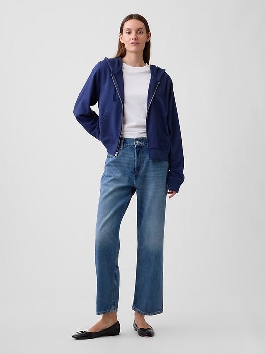 mid rise supersoft relaxed straight crop jeans