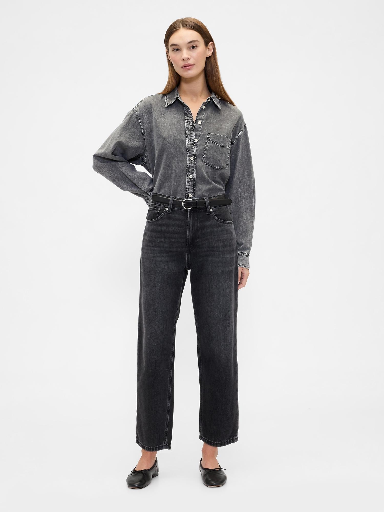 mid rise supersoft relaxed straight crop jeans
