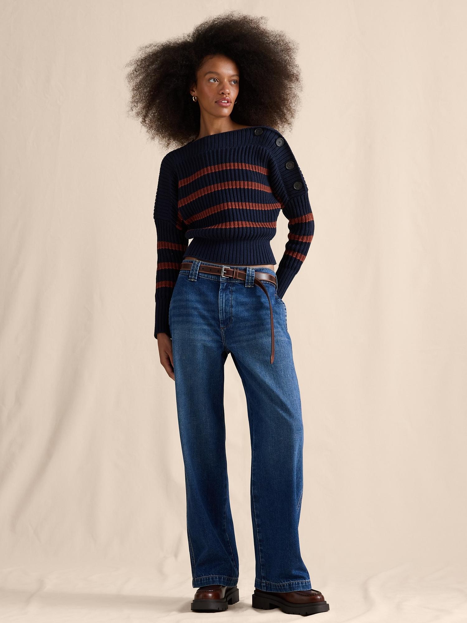 mid-rise trouser jean