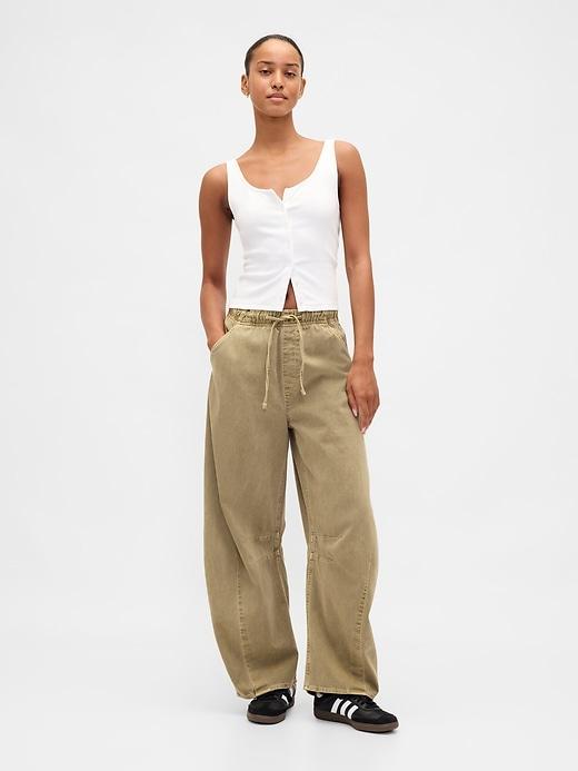 mid rise twill easy horseshoe pants