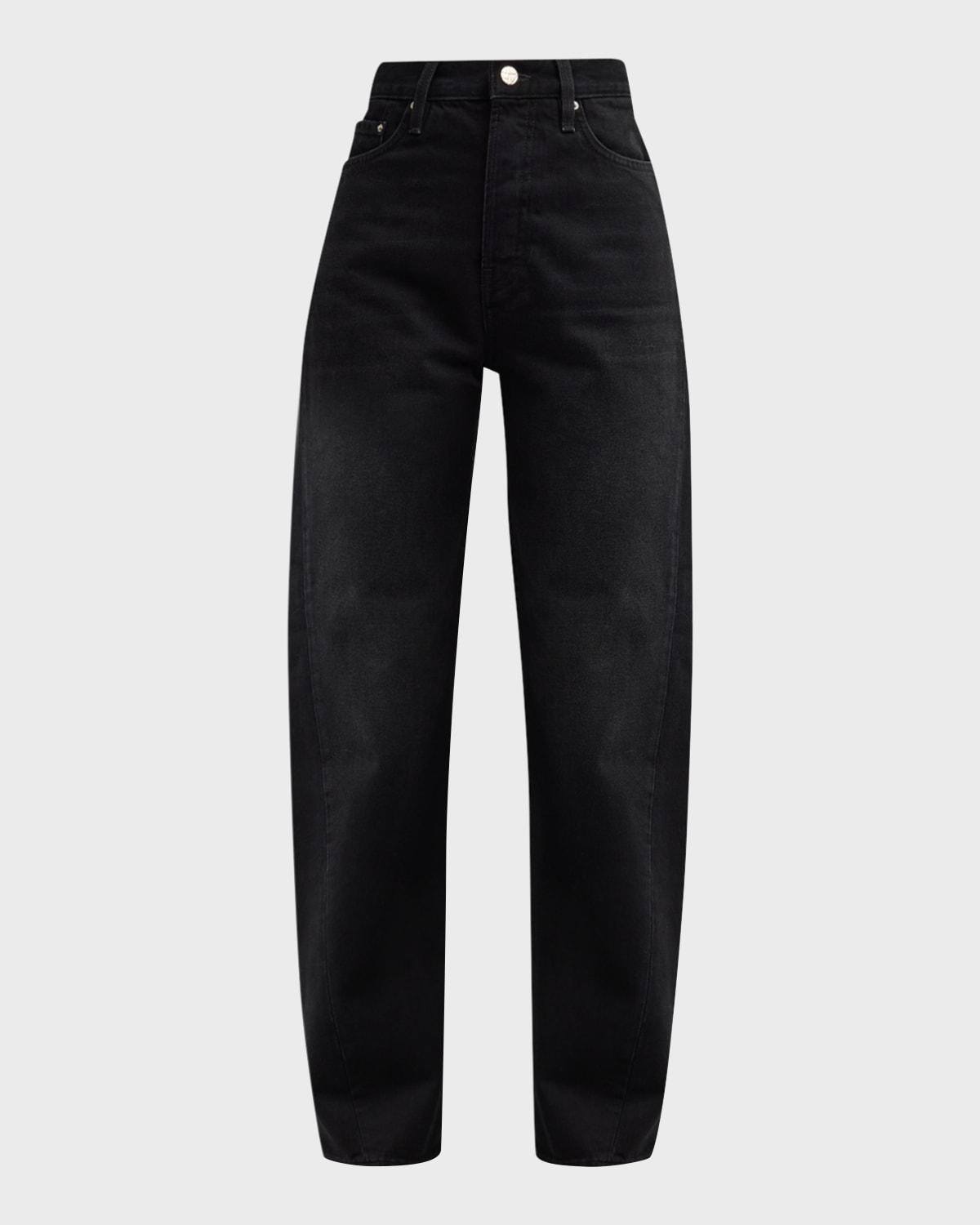 mid-rise twisted seam straight-leg jeans
