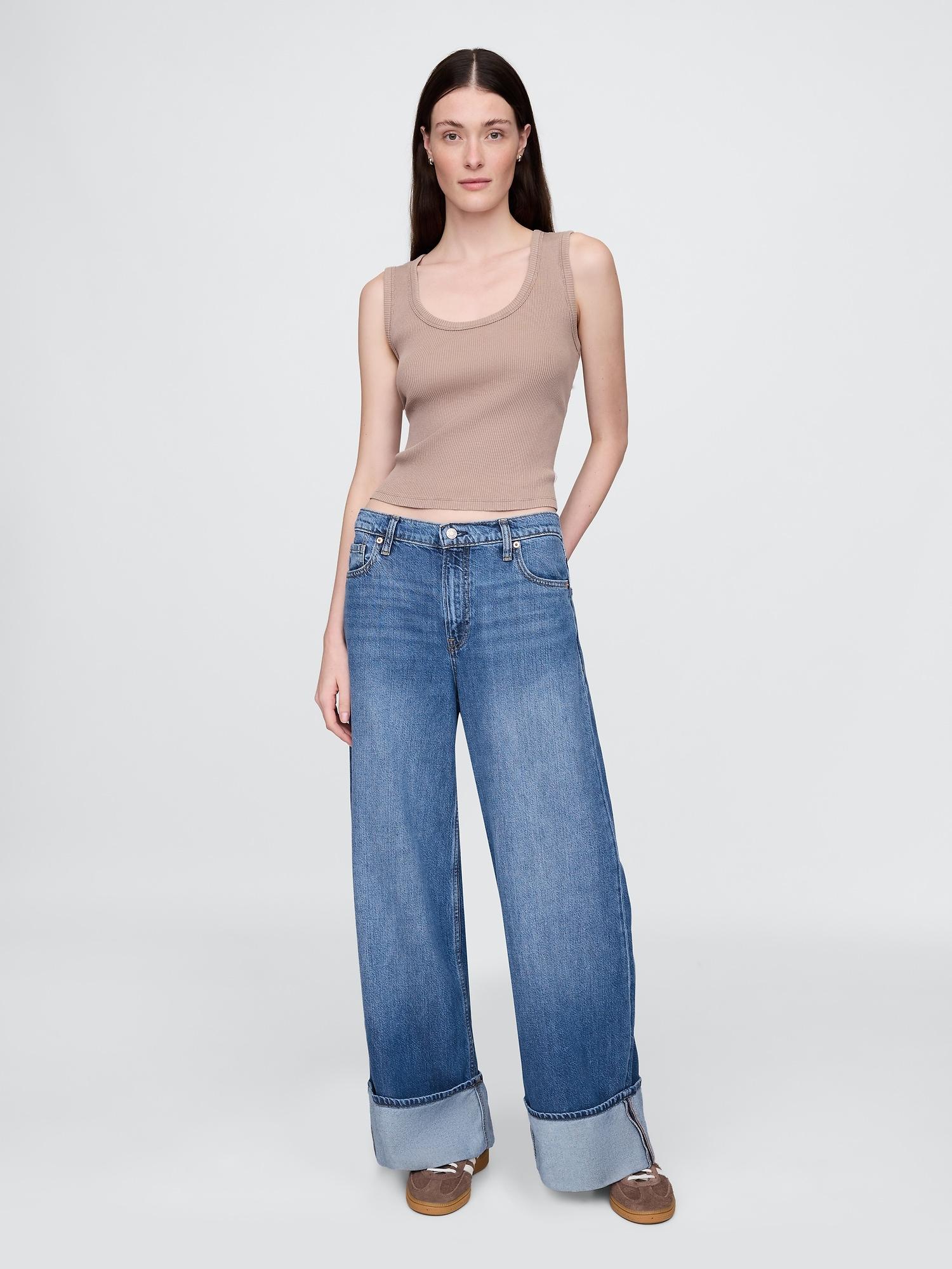 mid rise ultrasoft baggy jeans