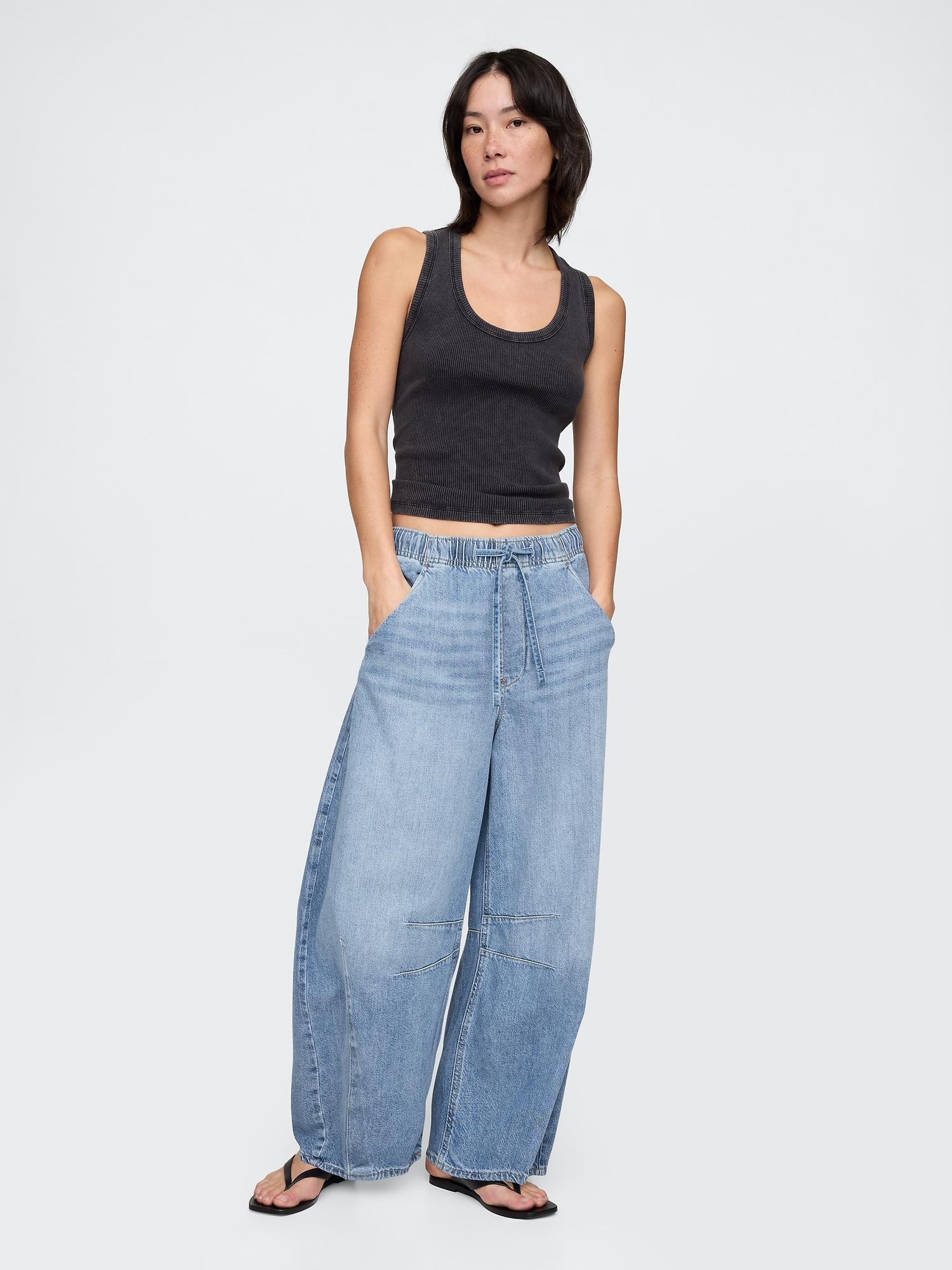 mid rise ultrasoft easy horseshoe jeans