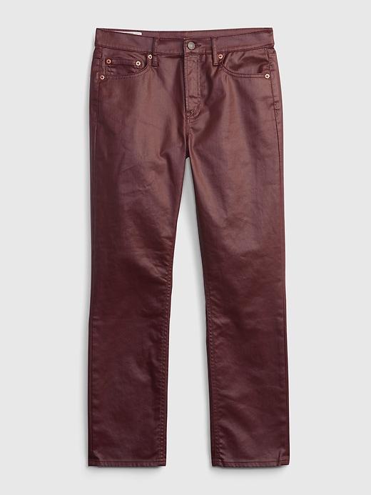 mid rise vintage slim coated jeans