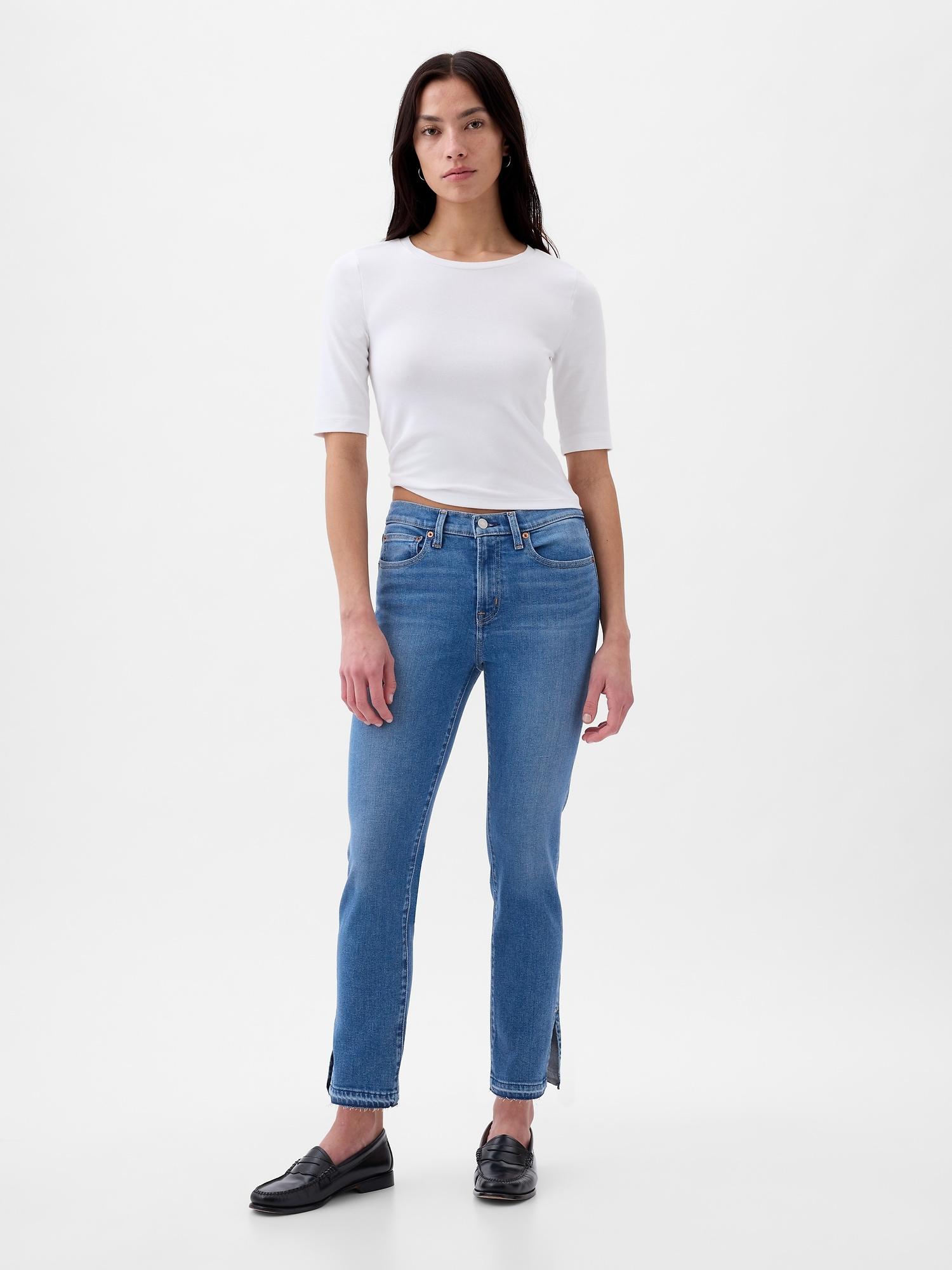 mid rise vintage slim jeans