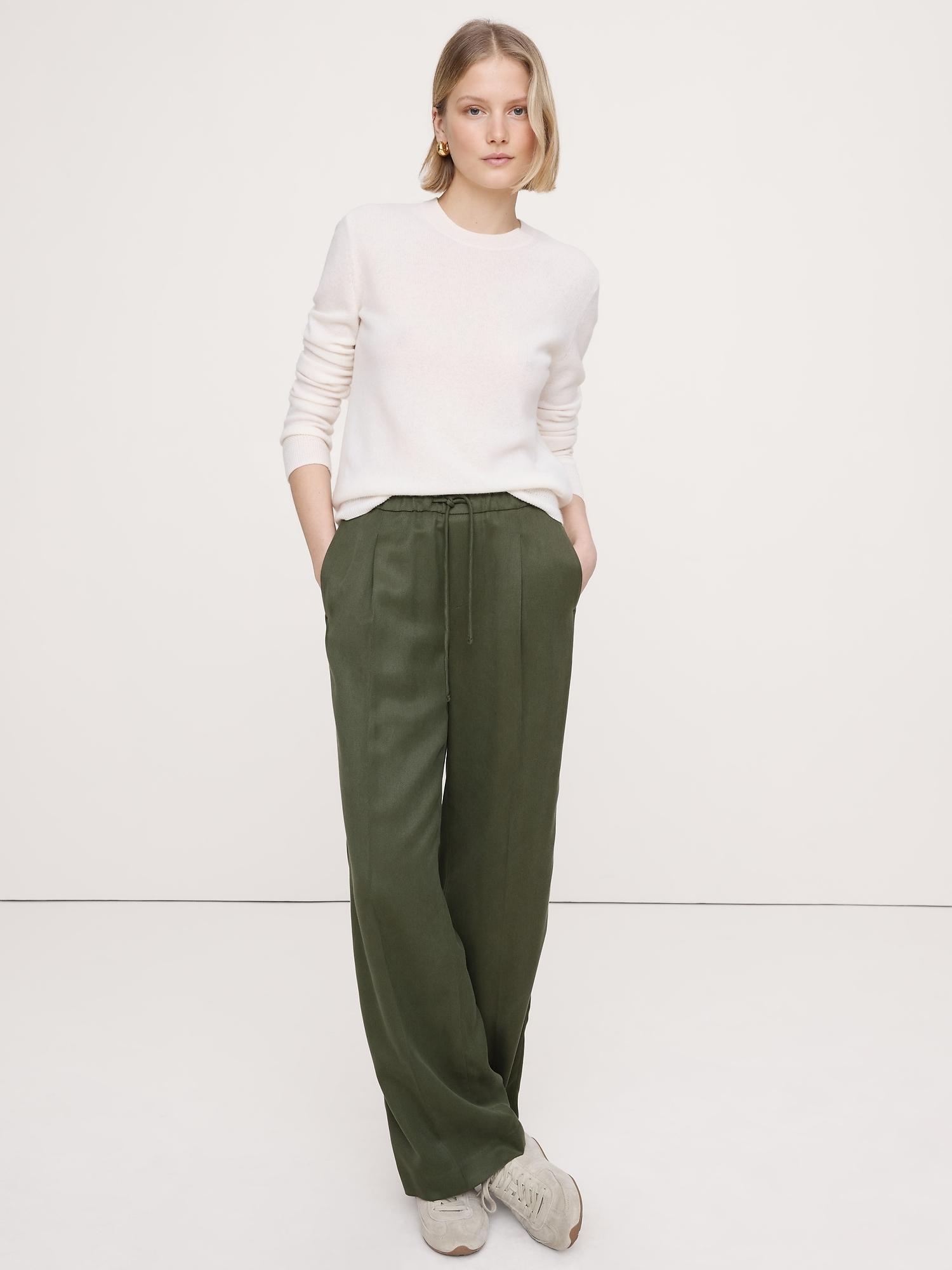 mid-rise wide-leg drapey tencel™ pull-on pant