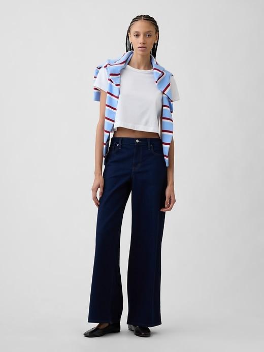 mid rise wide-leg jeans