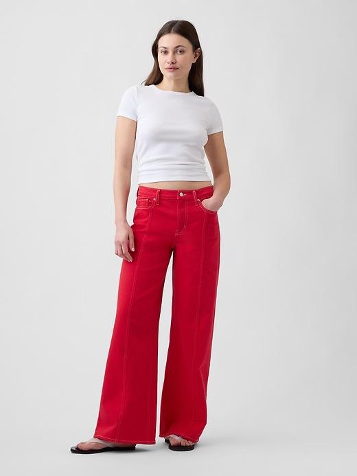mid rise wide-leg jeans