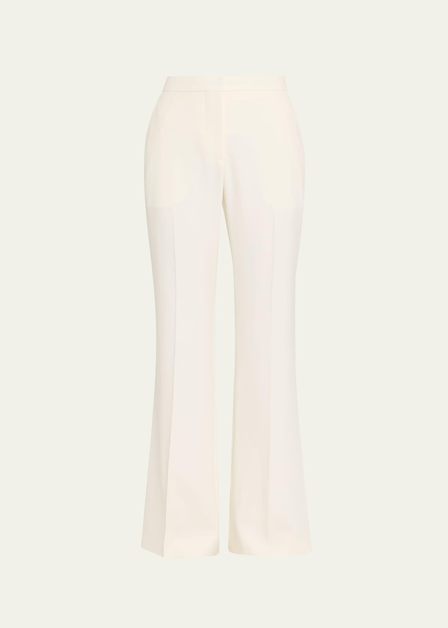 mid-rise wool bootcut trousers