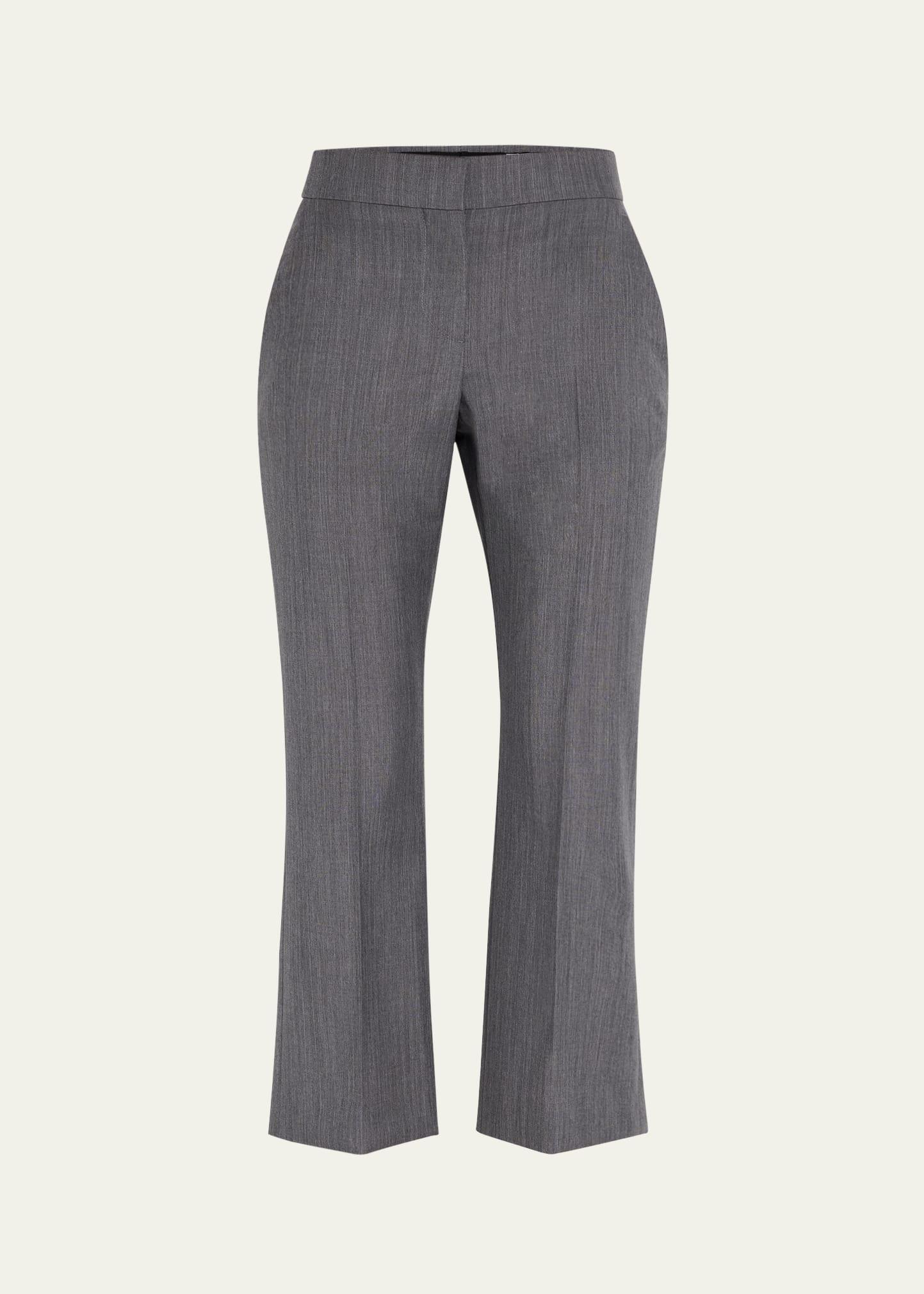 mid-rise wool mohair kickflare crop trousers