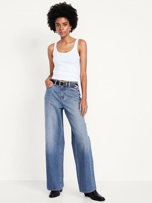mid-rise wow baggy wide-leg jeans