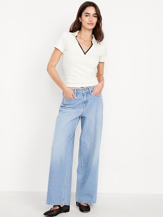 mid-rise wow baggy wide-leg jeans