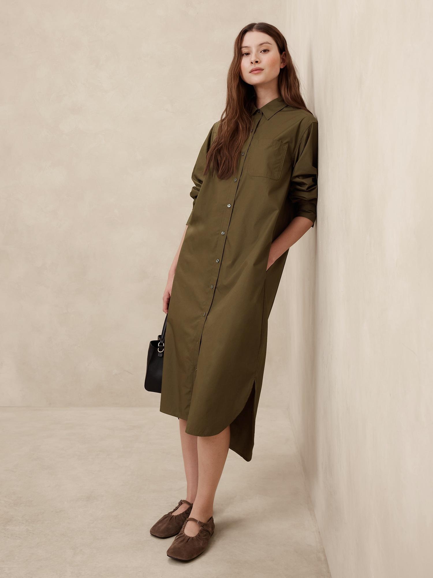 midi poplin shirtdress