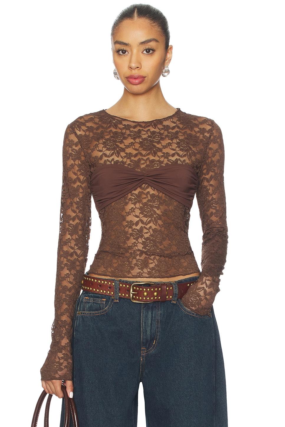 midnight lace long sleeve top