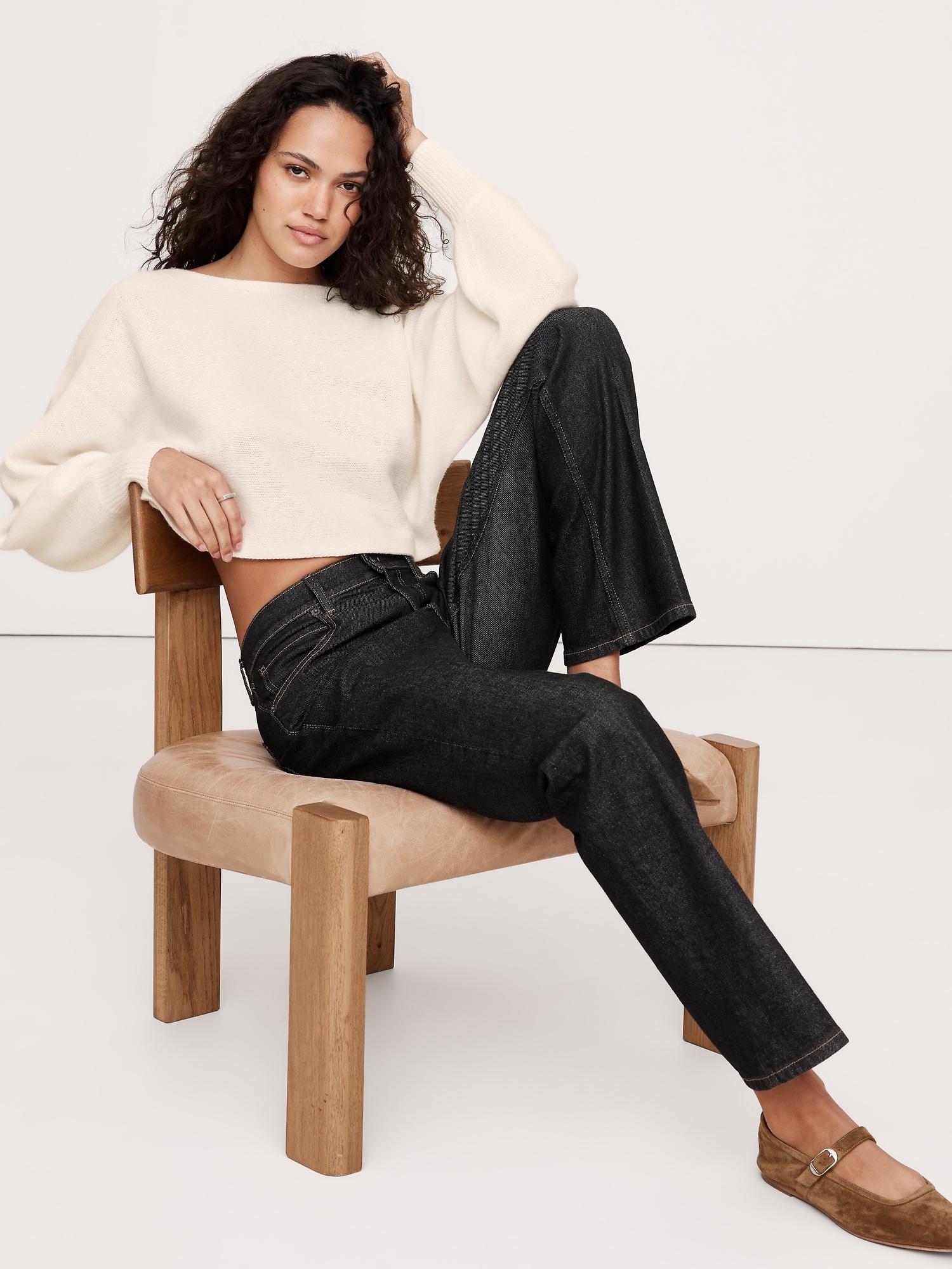 midweight cashmere cropped sweater
