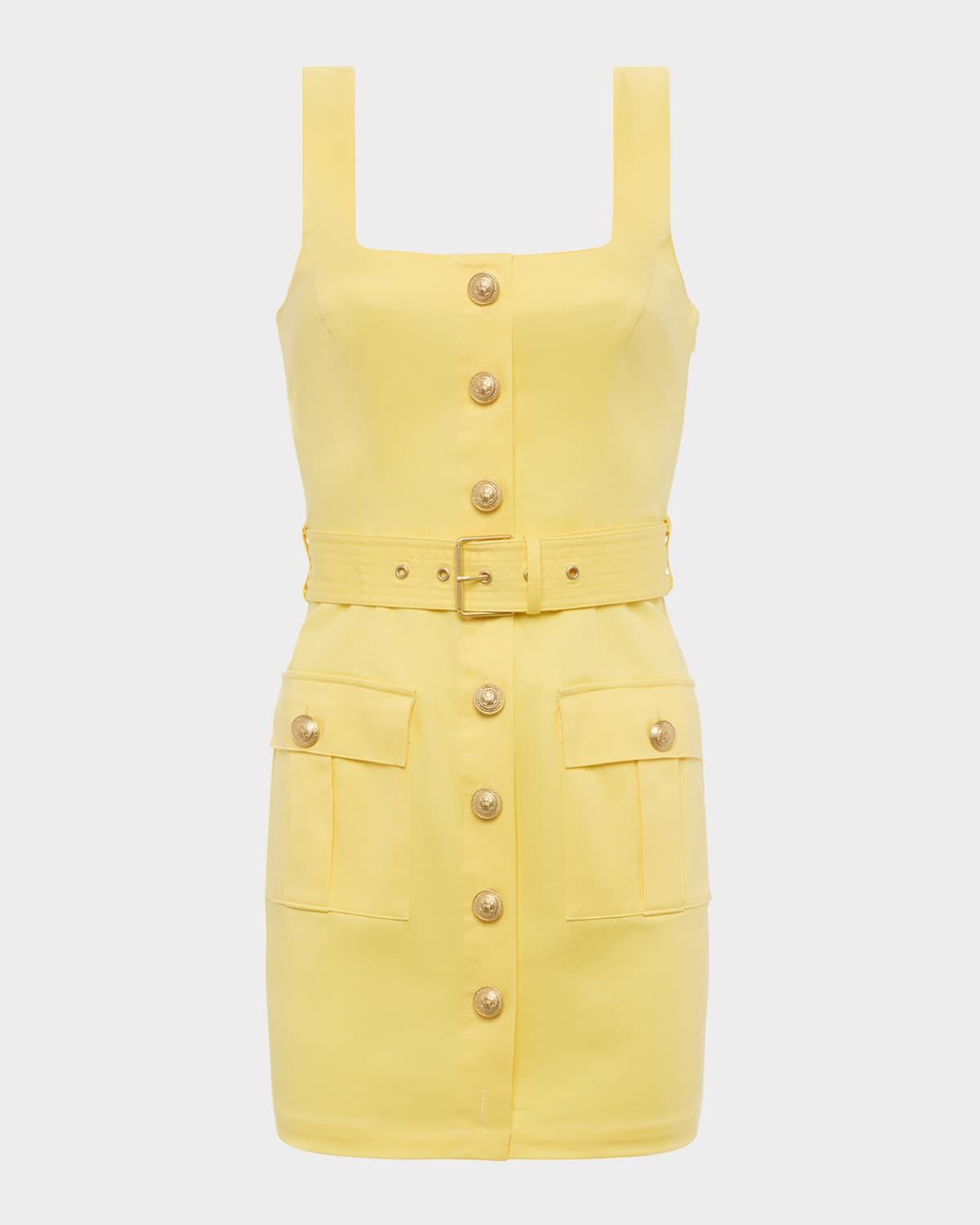 midy button-front mini dress