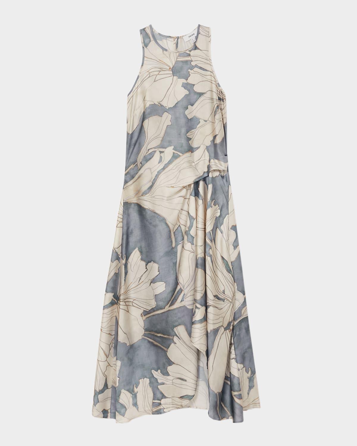 mieke high-low satin midi dress