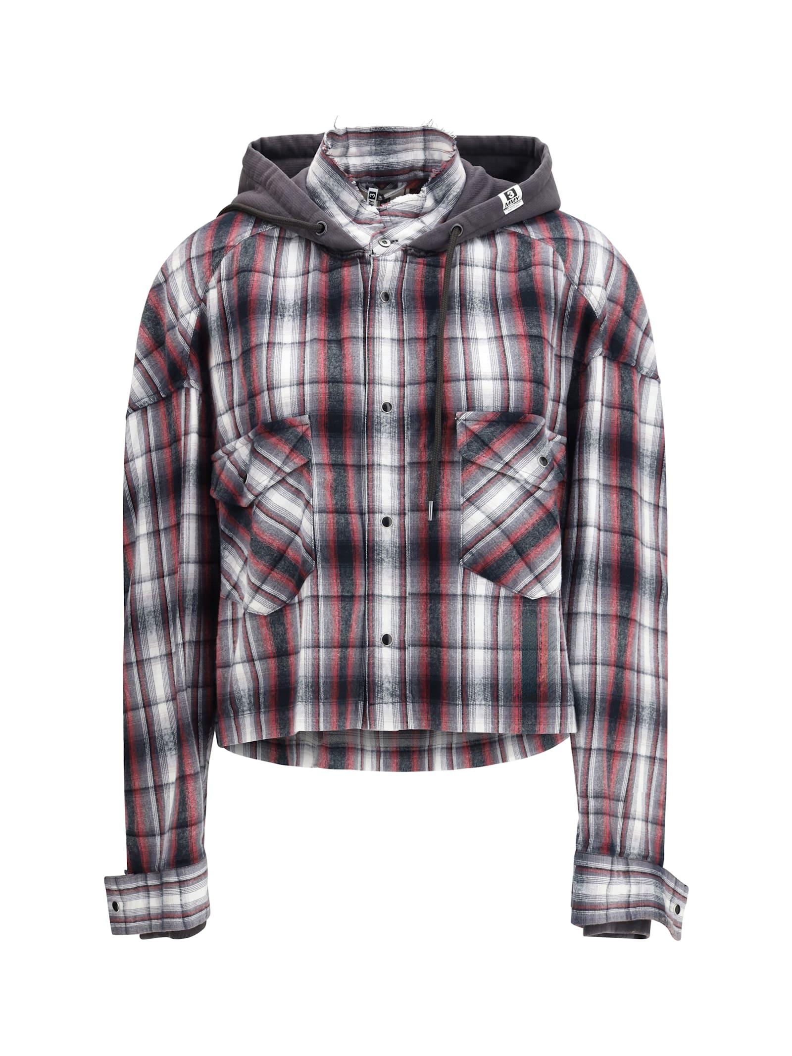 mihara yasuhiro hoodie combine checkered shirt