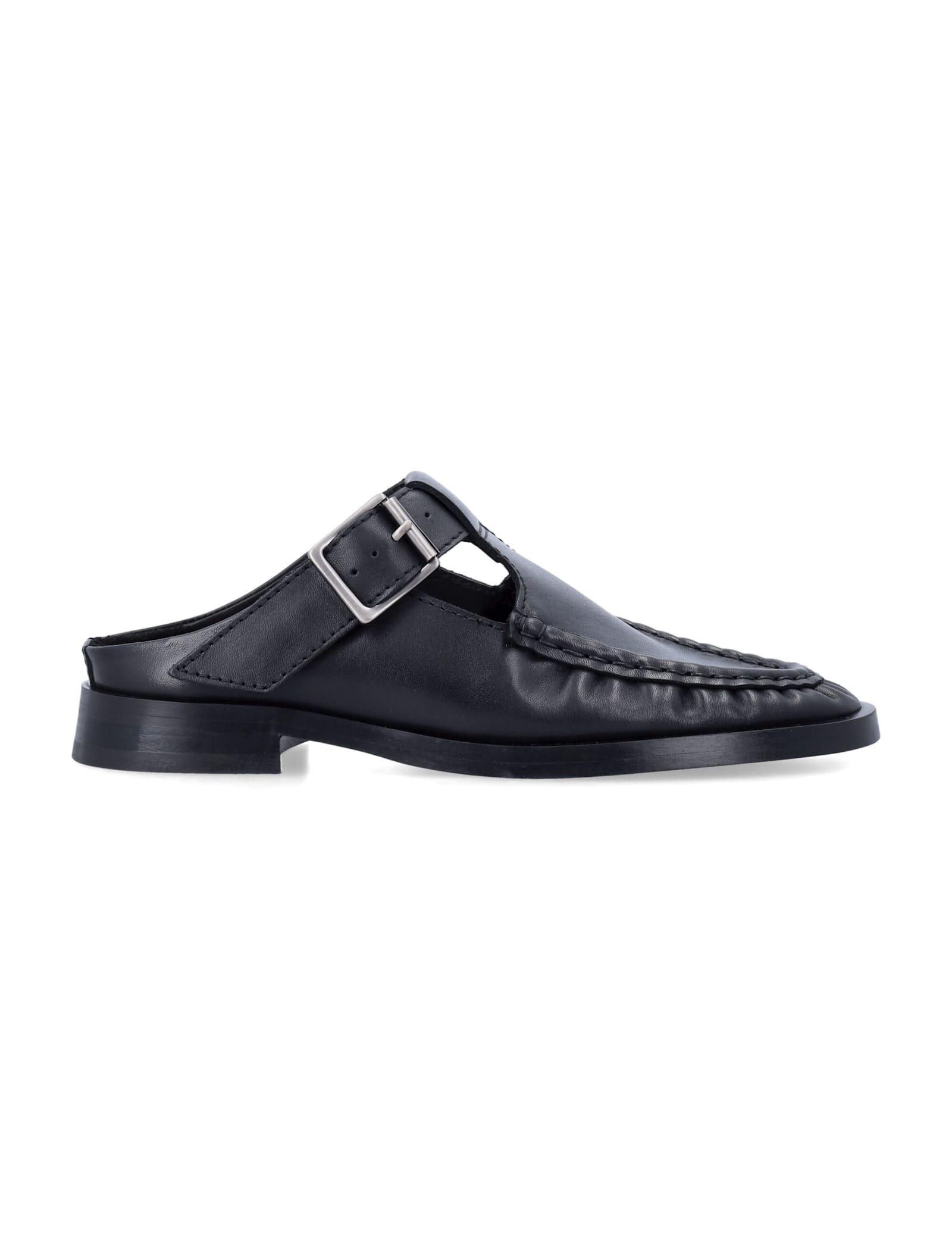 miista gianna black leather mules