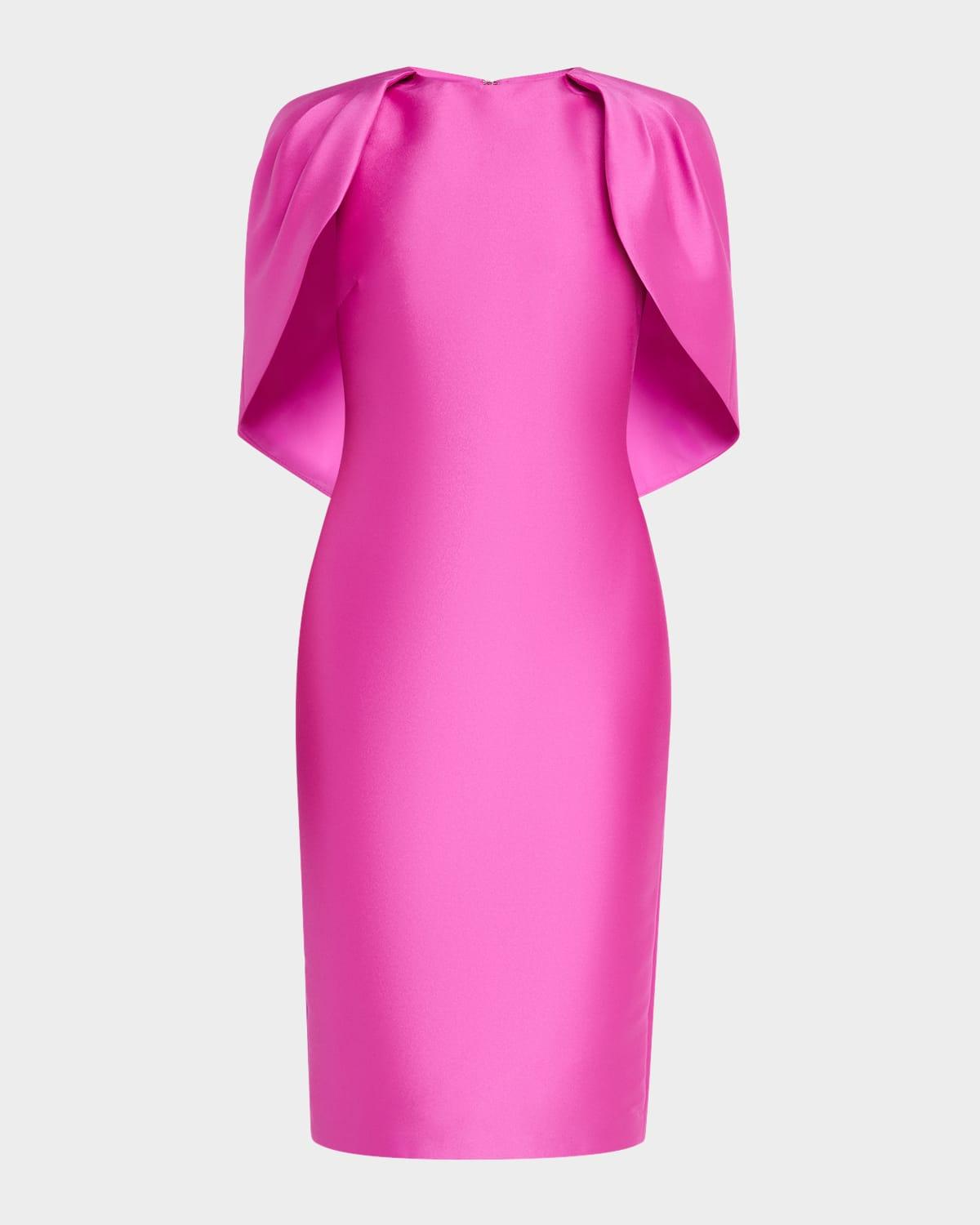 mikado cape sheath dress