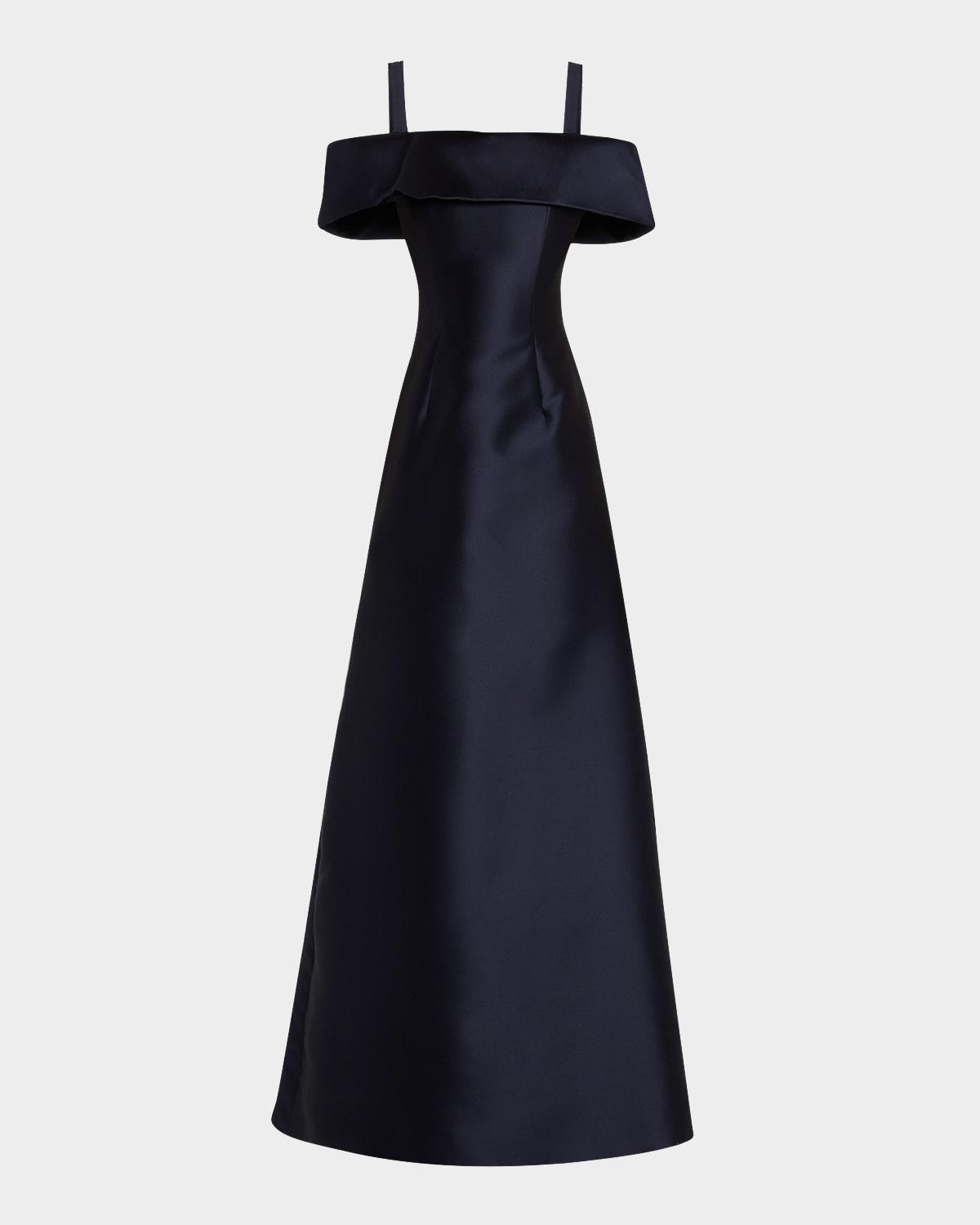 mikado off-the-shoulder gown