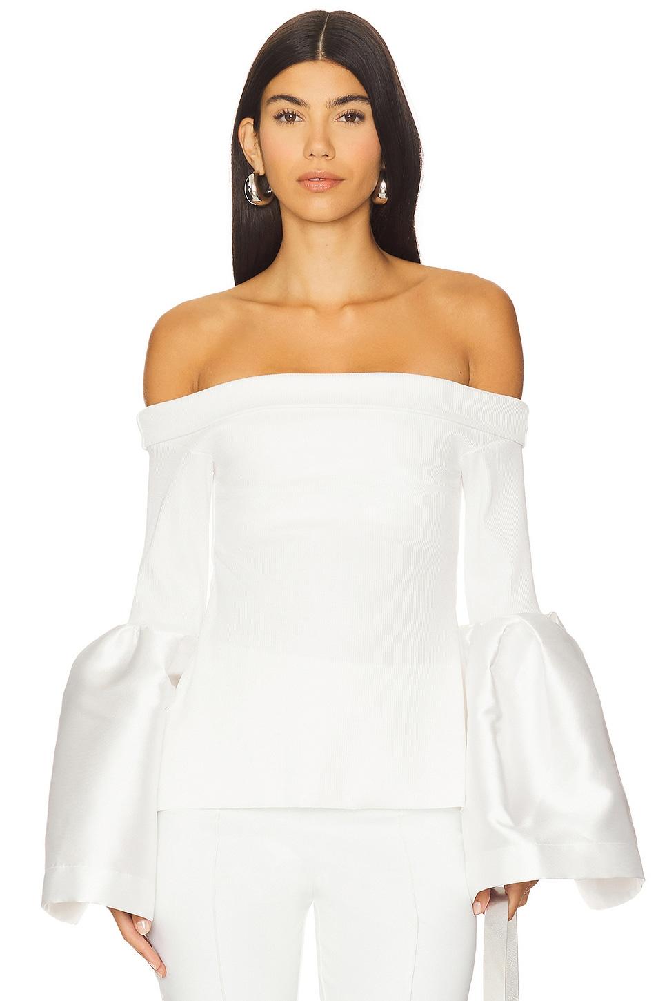mikado rib jersey off the shoulder top
