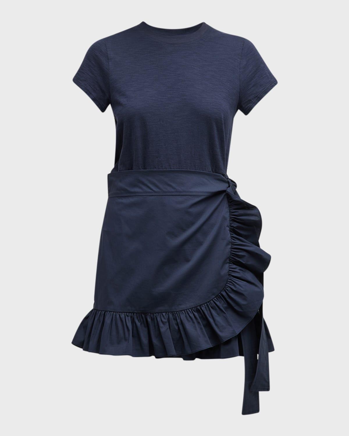mikayla jersey wrap-skirt mini dress