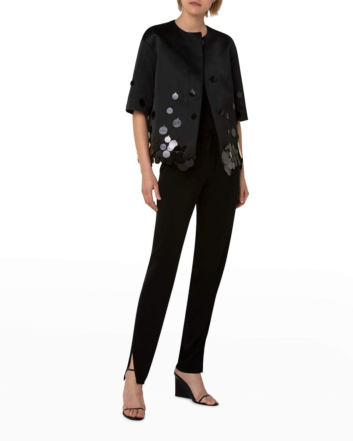 mike split-hem crepe pull-on pants