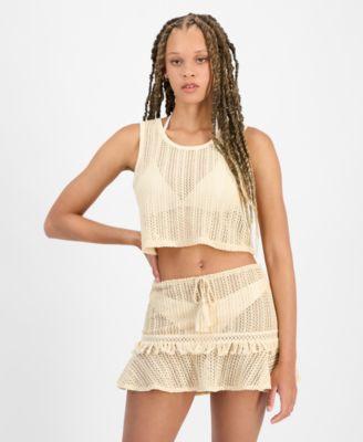 miken juniors crochet cover up tank crochet cover up skirt exclusively at macys