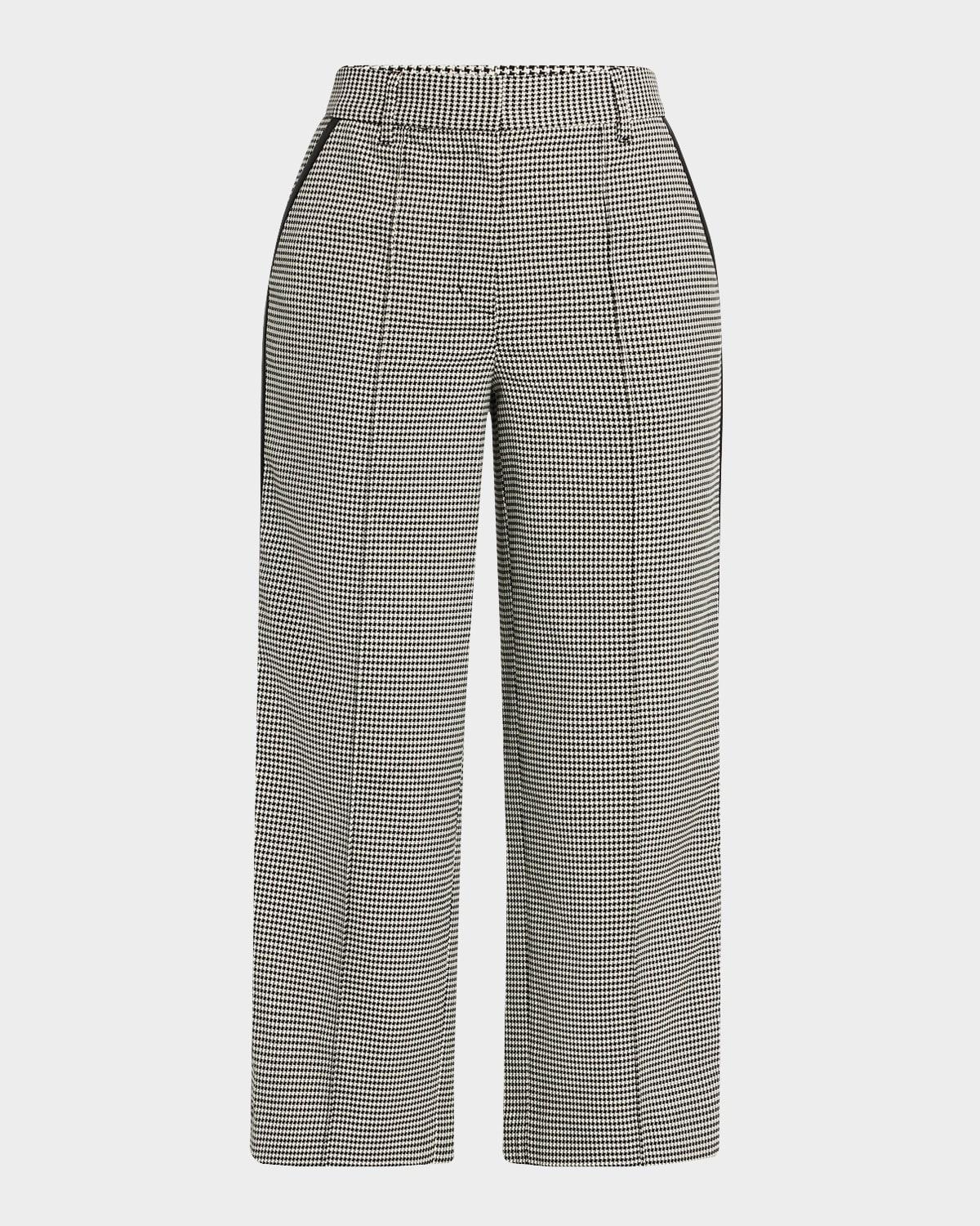 miki cropped micro-check pants