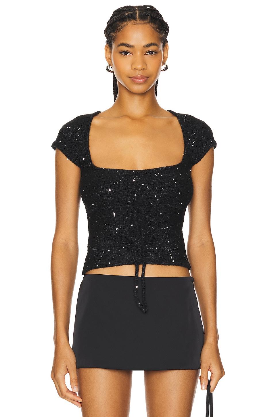 miki sequin knit top