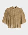 mikki eyelet yoke washed cotton blouse