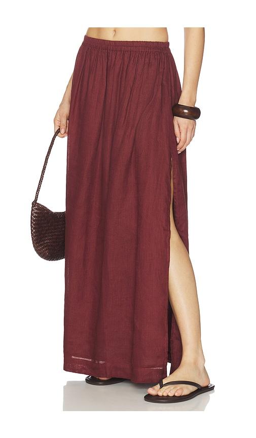 mikoh ciel maxi skirt in brown.