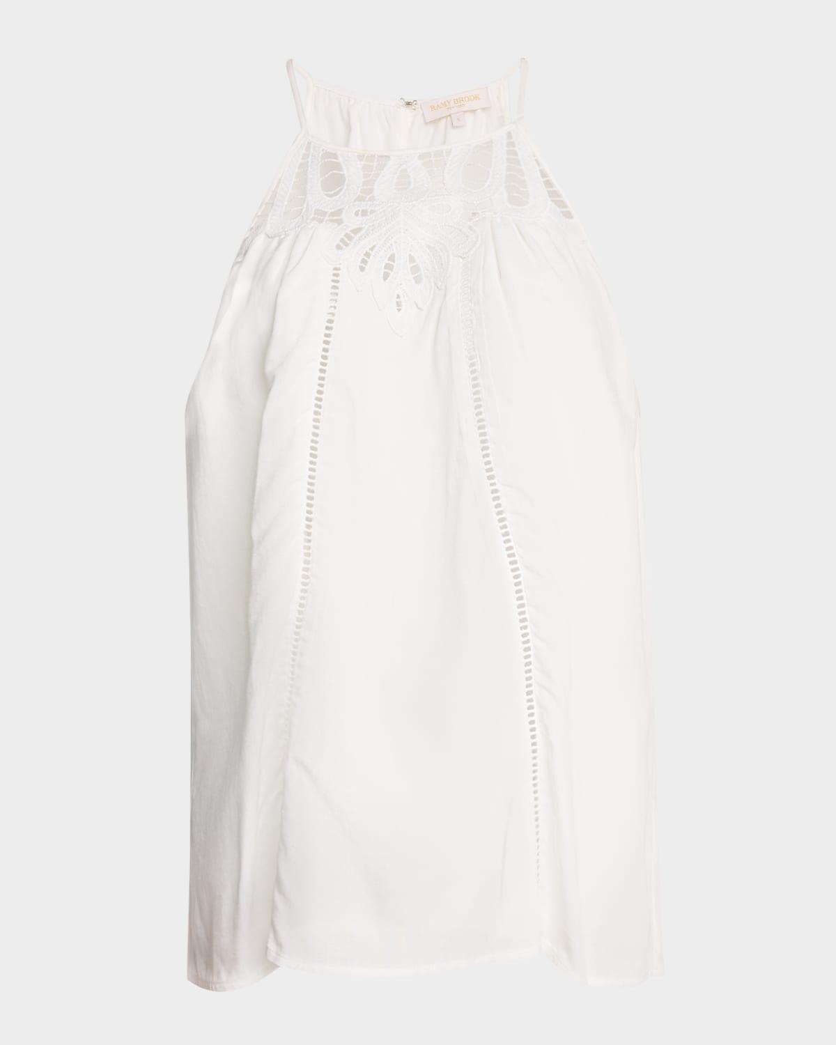 mila eyelet embroidered sleeveless top