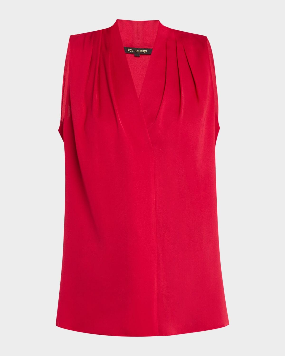 mila silk-stretch sleeveless top