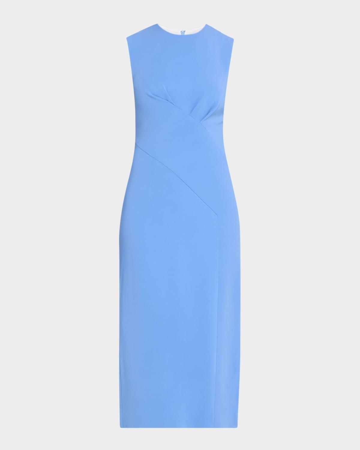 mila sleeveless crossover midi dress