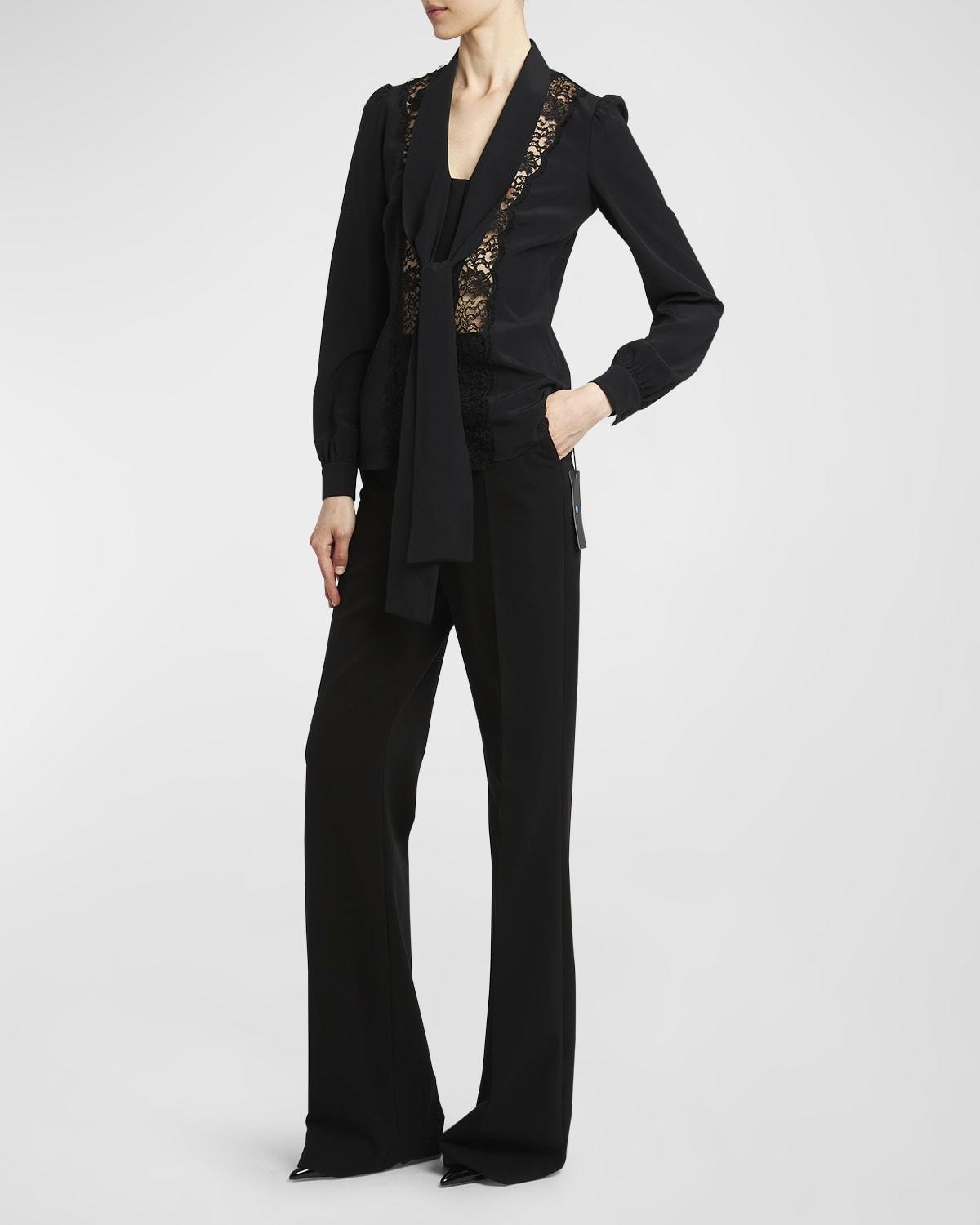 milan stitch flare trousers